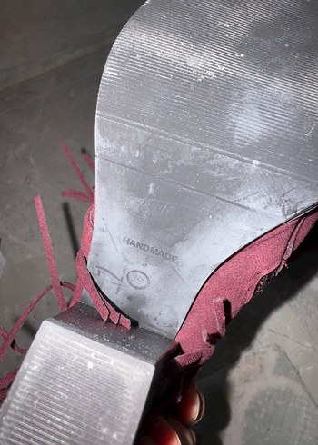 Bordo Süet Püsküllü Kadın Bot - Görsel 3