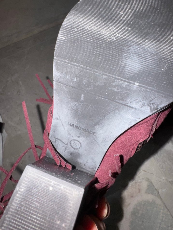 Bordo Süet Püsküllü Kadın Bot - Görsel 3