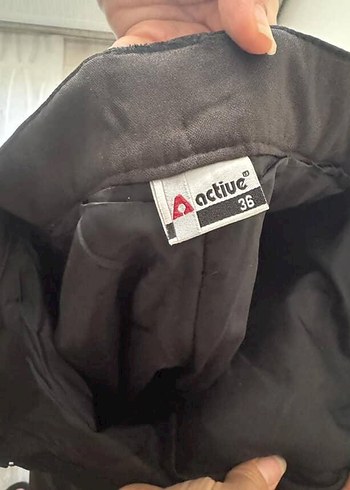 36 beden yüksek bel siyah Kayak Pantolonu - Görsel 2