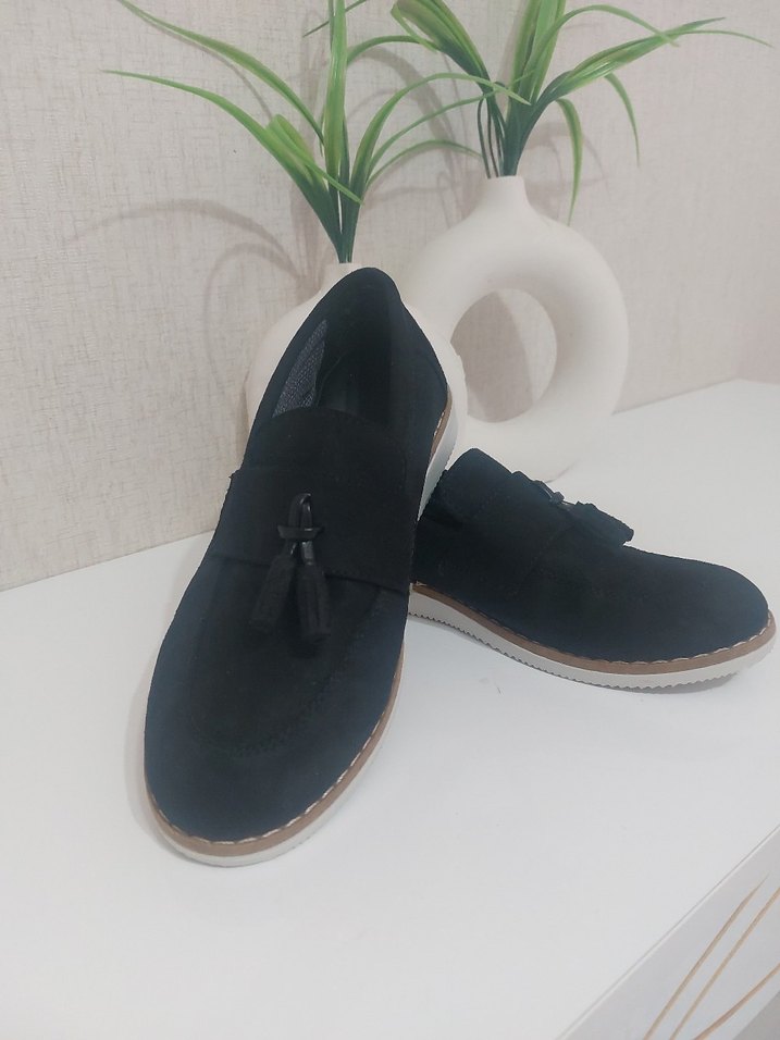 Siyah Erkek Çocuk Süet Püsküllü Loafer - Görsel 3