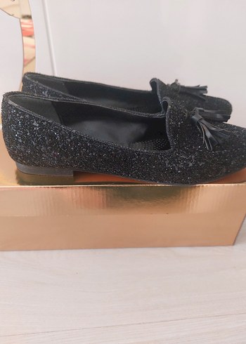 kadin babet Püsküllü Siyah Desenli Loafer - Görsel 6