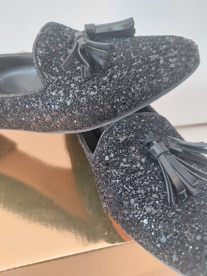 kadin babet Püsküllü Siyah Desenli Loafer - Görsel 3