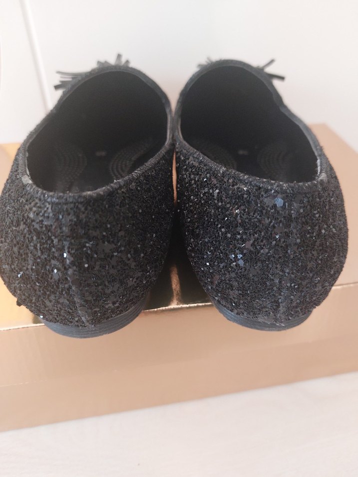 kadin babet Püsküllü Siyah Desenli Loafer - Görsel 5