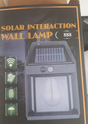 Solar Etkileşimli Duvar Lambası Siyah