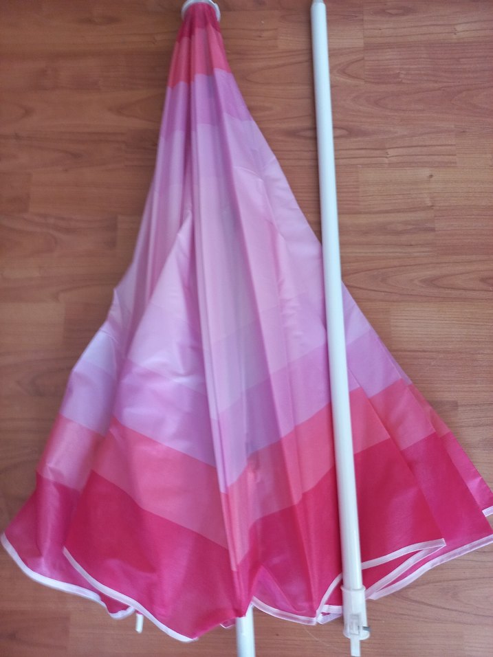 160 cm Ayarlanabilir Çizgili Şemsiye ve Sabitleme Kazığı - Görsel 5