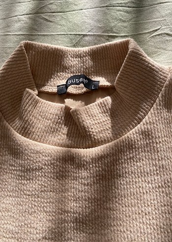 Bej  Kadın Fırfırlı Uzun Kollu Kazak, bluz - Görsel 2