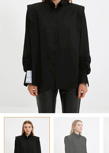 Trendyolmilla sahada studio siyah gömlek - Görsel 3