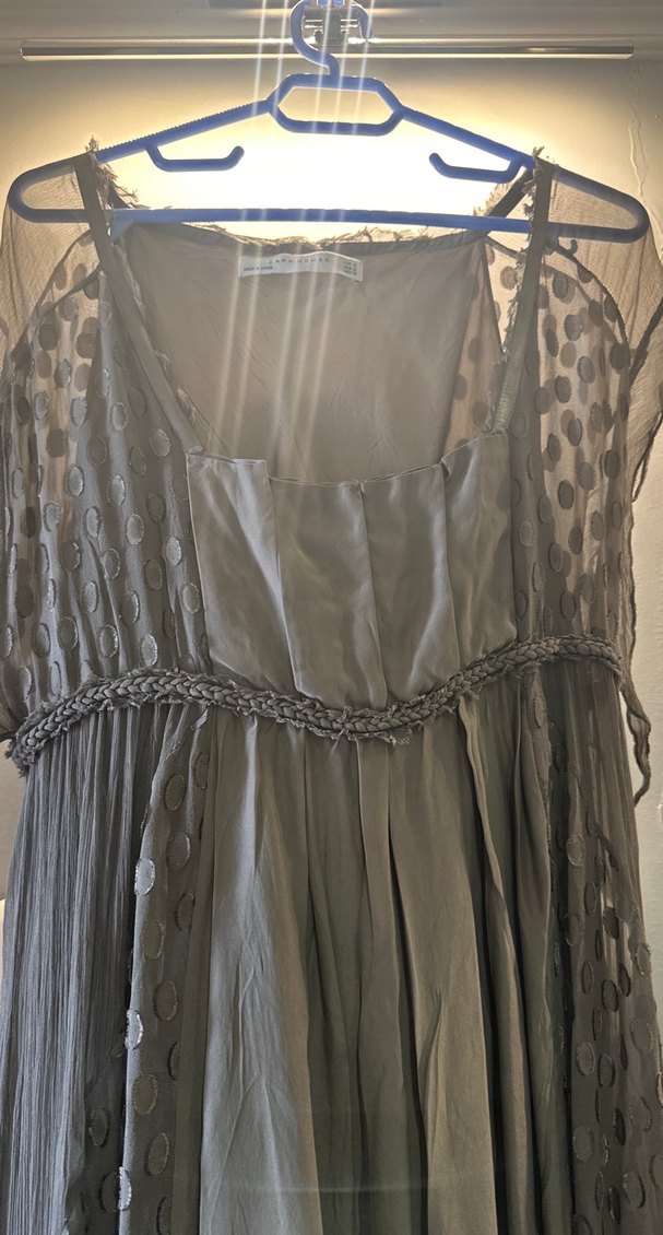 Gri Bohem Uzun elbise - Görsel 2