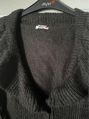 Bayan koyu siyah hırka - Görsel 3