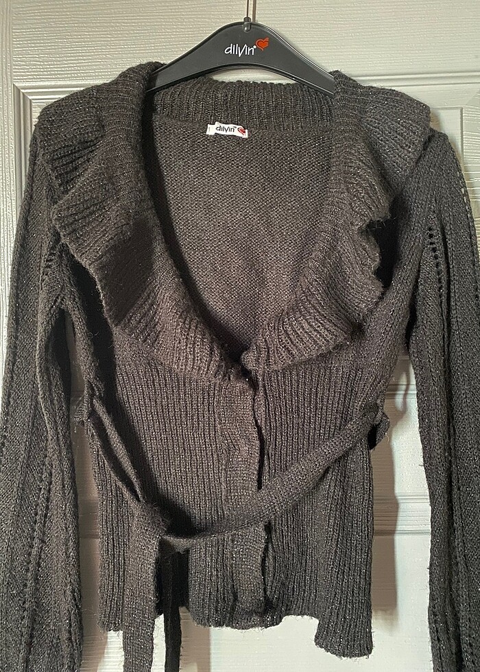 Bayan koyu siyah hırka - Görsel 4