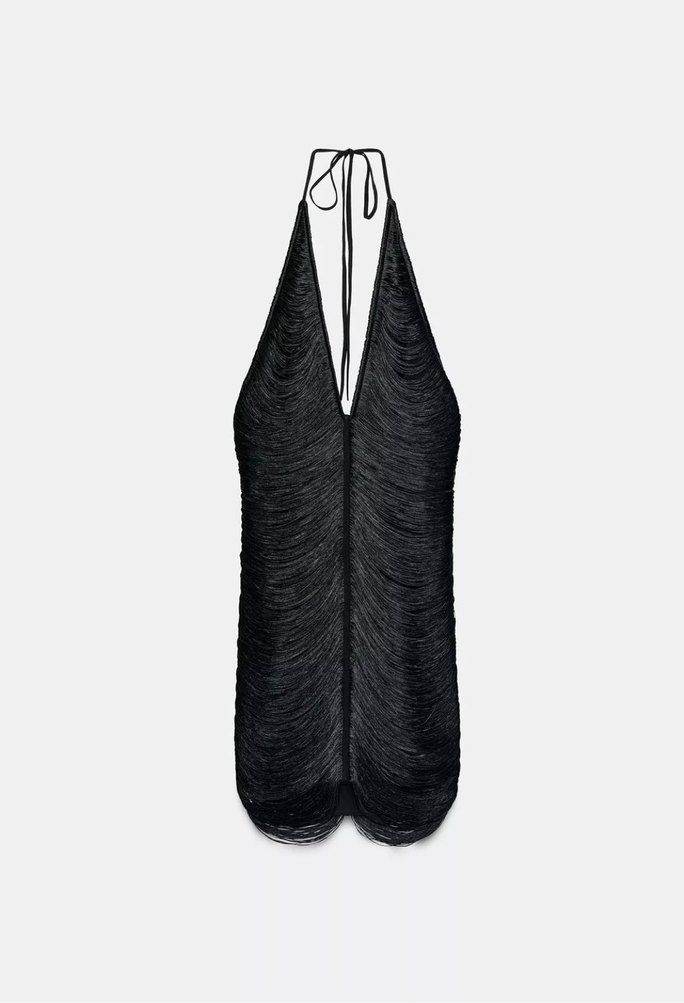 Zara Halter Yaka Püsküllü Elbise - Görsel 2