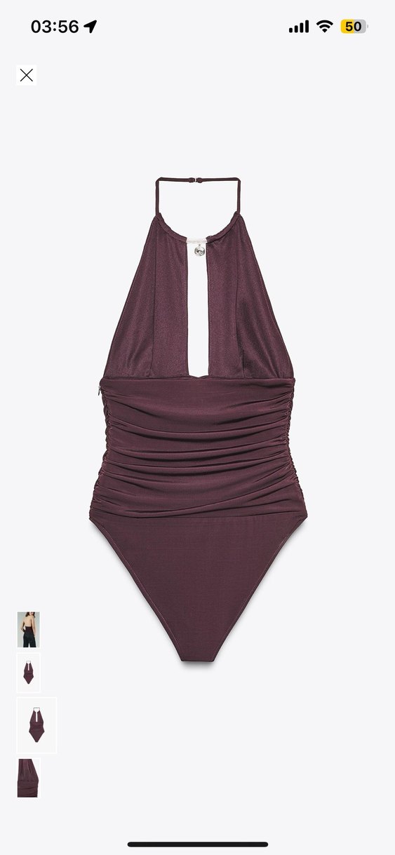 Zara Mücevher Yaka Drapeli Body - Görsel 3