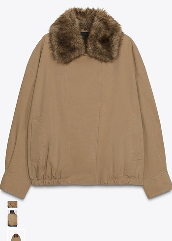 Zara Kürklü Yaka Bomber Ceket - Görsel 2