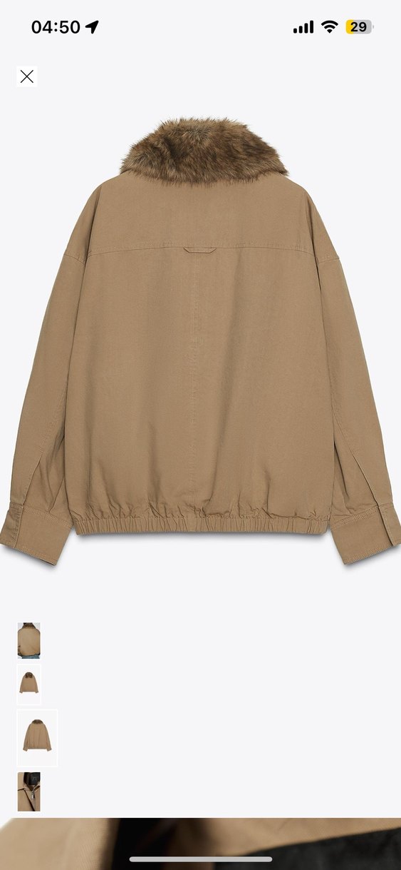 Zara Kürklü Yaka Bomber Ceket - Görsel 3