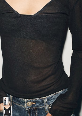 Zara Siyah Transparan Top - Görsel 3