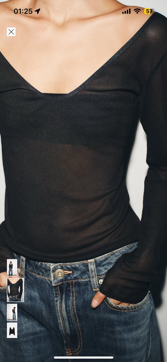 Zara Siyah Transparan Top - Görsel 3