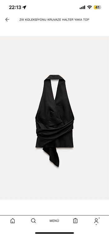 Zara Halter Yaka Kruvaze Top