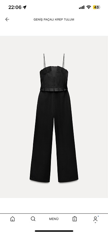 Zara Geniş Paçalı Krep Tulum