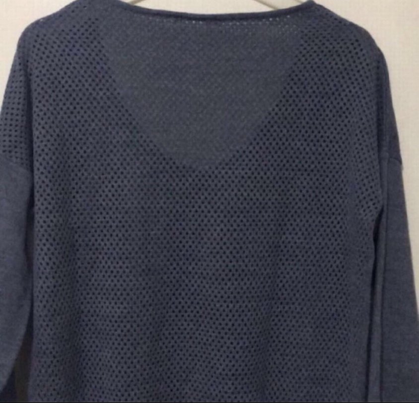 Camaieu Gri V Yaka Uzun Kollu Triko Kazak - Görsel 4