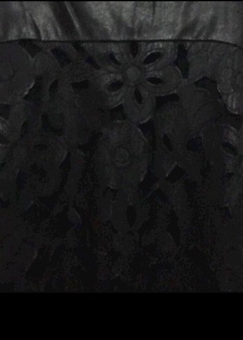 Lefon Siyah Deri Kolsuz V Yaka Kemerli Yelek - Görsel 3