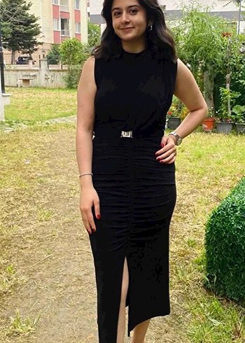Trendyol & Milla Siyah Uzun Boy Süet Kemerli Kalem Elbise