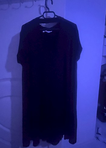 Siyah V Yaka Midi Gotik Elbise