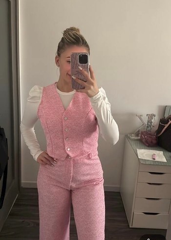 Pembe Midi Kadın Takım Elbise - Görsel 4