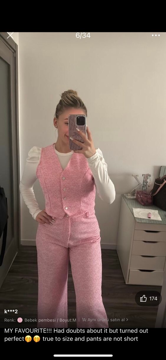 Pembe Midi Kadın Takım Elbise - Görsel 4