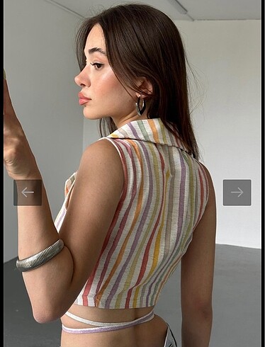 Keten Bağlamalı Gömlek - Görsel 4