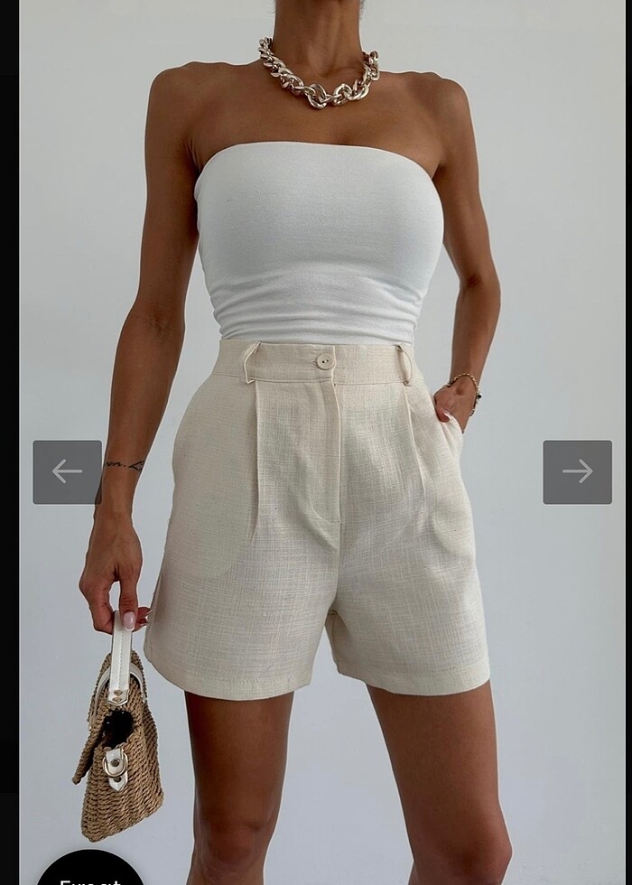 Keten şort - Görsel 2