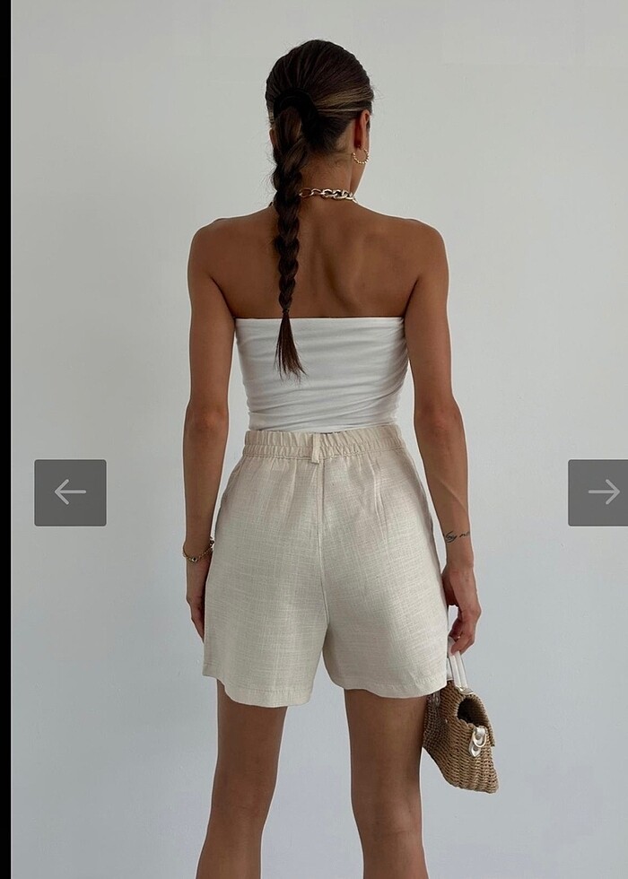 Keten şort - Görsel 4