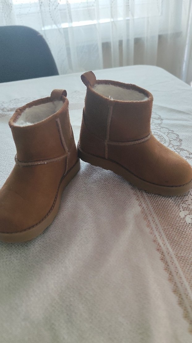 Kız Çocuk Kahverengi Süet Kürklü Bot - Görsel 3