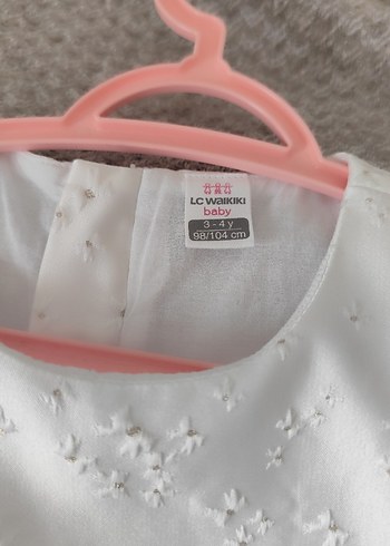 Kız Çocuk Beyaz Nakışlı Dantel Elbise - Görsel 8