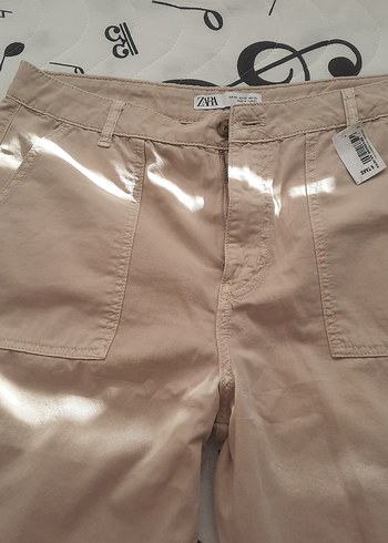 Bej Rahat Kesim Midi Kumaş Pantolon - Görsel 2