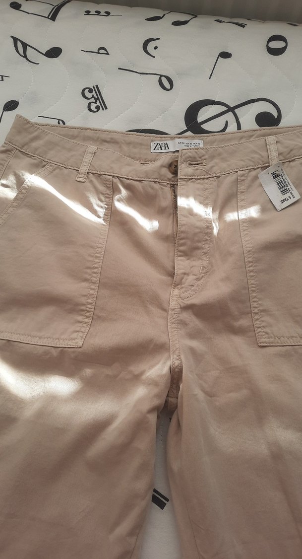 Bej Rahat Kesim Midi Kumaş Pantolon - Görsel 2