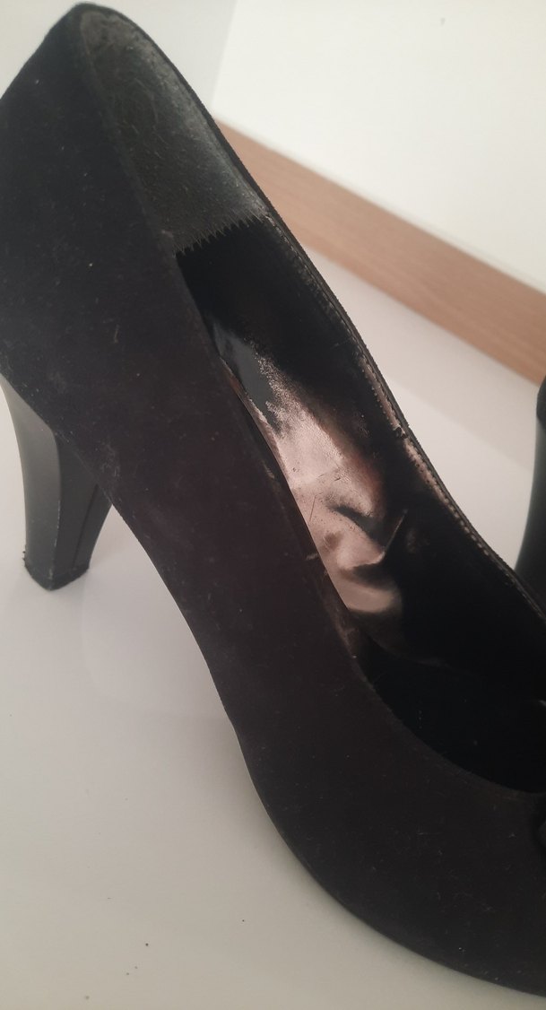 Klasik Siyah Stiletto Topuklu Kadın Ayakkabı süet - Görsel 4