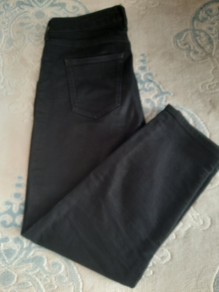 Kadın Siyah Denim Kemerli Pantolon - Görsel 4