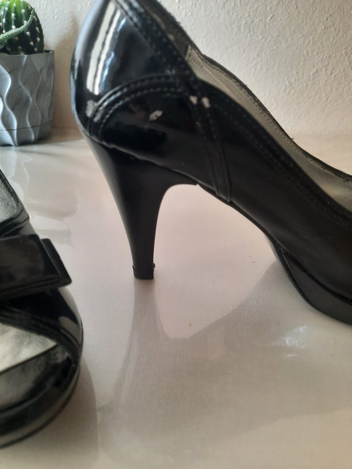 Kemerli Siyah Topuklu Abiye Kadın Ayakkabı 34 numara - Görsel 4