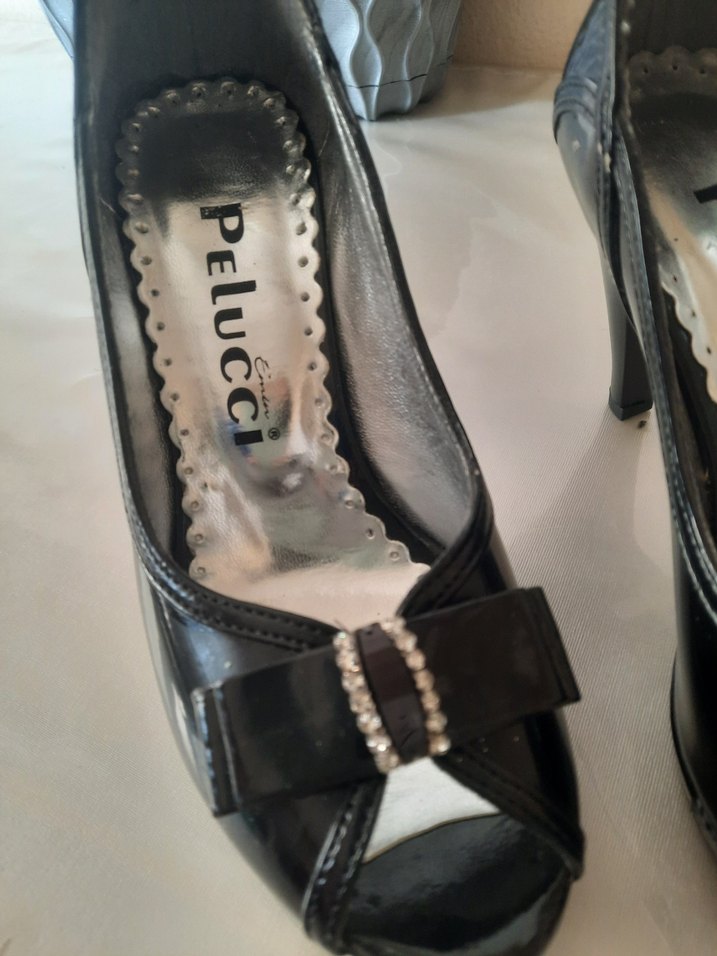 Kemerli Siyah Topuklu Abiye Kadın Ayakkabı 34 numara - Görsel 2