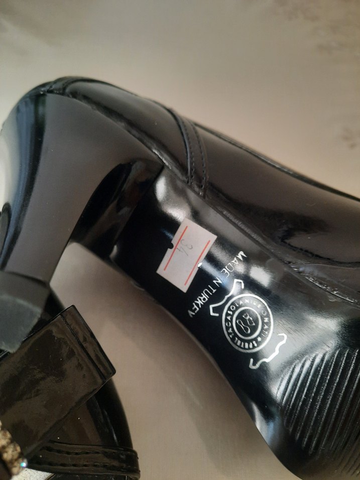 Kemerli Siyah Topuklu Abiye Kadın Ayakkabı 34 numara - Görsel 3