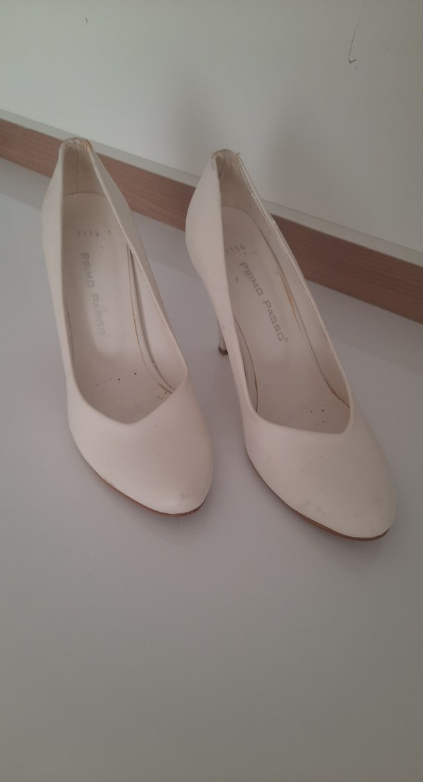 Beyaz Minimalist Stiletto Topuklu Kadın Ayakkabı - Görsel 2