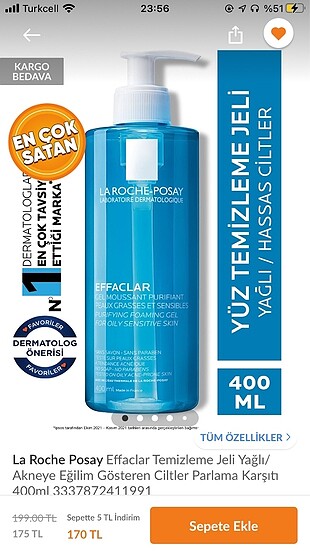 La Roche Posay Effaclar Yüz Yıkama Jeli