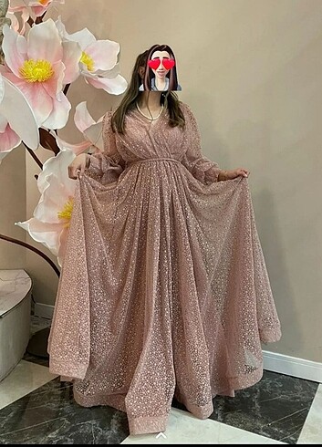 Simli Kabartmalı Abiye