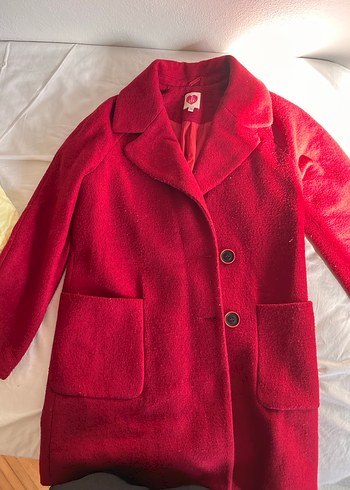 Kırmızı Çift Düğmeli Kaban - Görsel 2