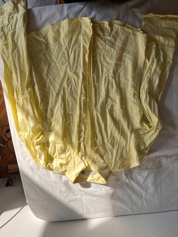 Sarı Düğmeli Hamile Gömleği - Görsel 3