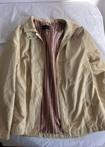 Şeffaf limon sarısı Keten Midi Trençkot - Görsel 2