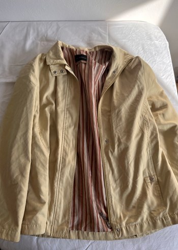 Şeffaf limon sarısı Keten Midi Trençkot - Görsel 3