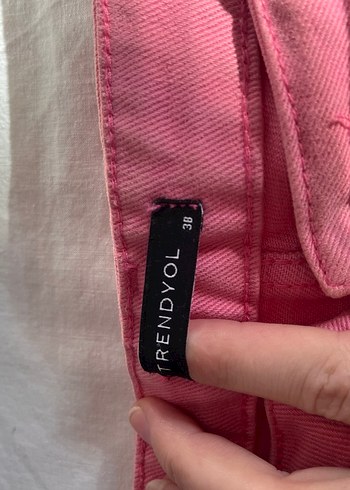 Pembe Drapeli Kadın Kumaş Pantolon - Görsel 3