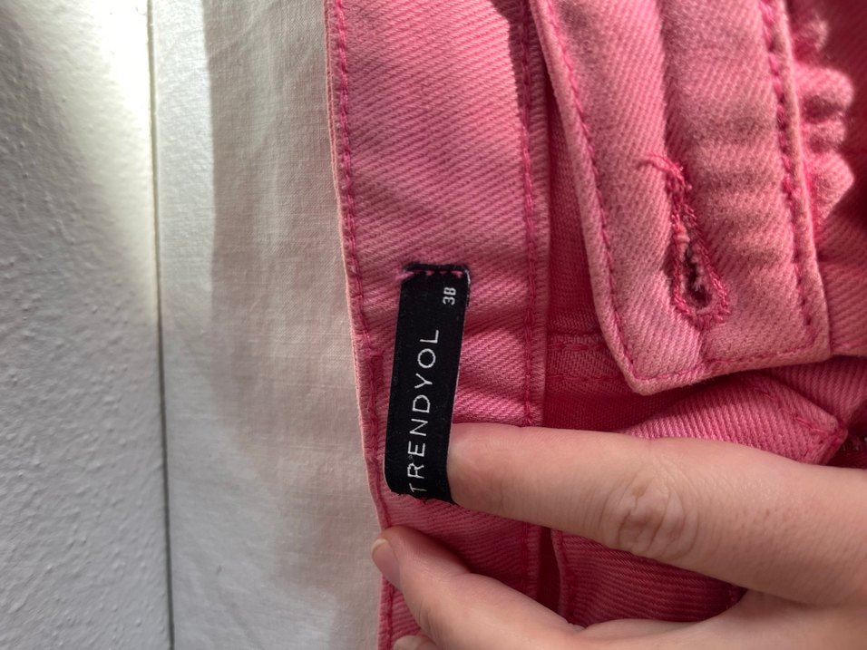 Pembe Drapeli Kadın Kumaş Pantolon - Görsel 3