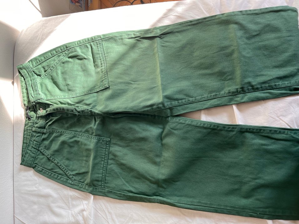 Kadın Yeşil Pamuklu Kemerli Pantolon - Görsel 2